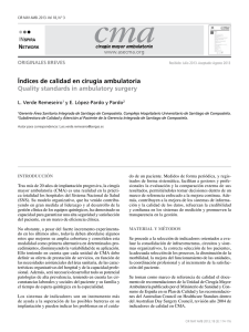 Índices de calidad en cirugía ambulatoria Quality standards in