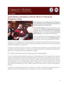 Jaime Muñoz reemplaza a Hernán Mira en Tribunal de Disciplina y