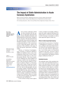 The Impact of Statin Administration in Acute Coronary Syndromes