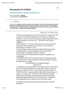 Resolución N 2722/16 - Intendencia de Montevideo.