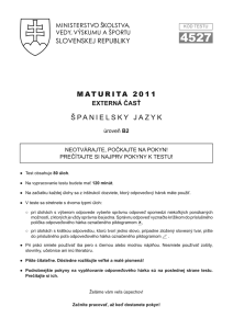 maturita 2011 śpanielsky jazyk