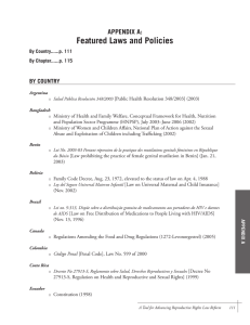 Featured Laws and Policies