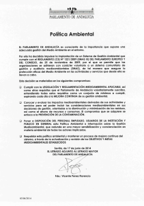 Política Ambiental - Parlamento de Andalucía