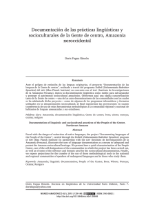 Documentación de las prácticas lingüísticas y socioculturales de la