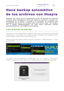 Hace backup automático de tus archivos con Huayra