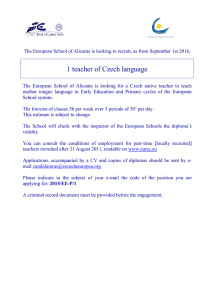 1 teacher of Czech language - Escuela Europea de Alicante