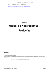 Miguel de Nostradamus - Profecías
