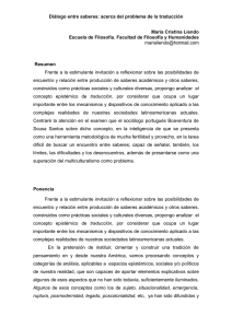 Diálogo entre saberes: acerca del problema de la traducción