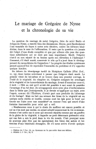 Le mariage de Grégoire de Nysse et la chronologie