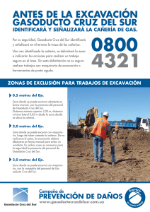 zonas de exclusión para trabajos de excavación