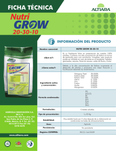 NUTRI GROW 20-30-10 Ficha Tecnica (2016)