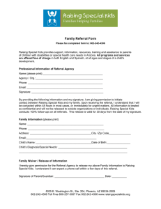 Family Referral Form - Raising Special Kids