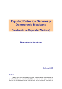 Equidad Entre los Géneros y Democracia Mexicana