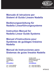 Manuale di istruzione per Sistemi di Guida Lineare Nadella