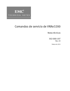 Comandos de servicio de VNXe3200