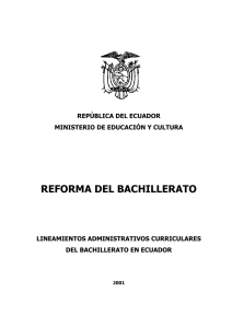 reforma del bachillerato - Universidad Andina Simón Bolívar