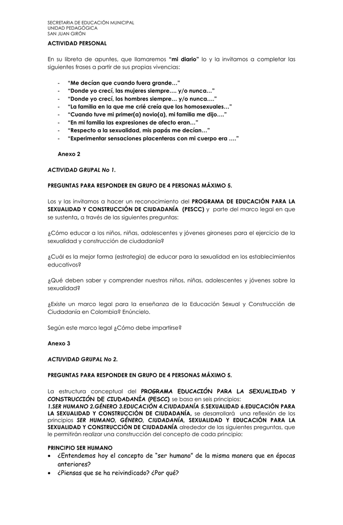 Preguntas sobre sexualidad para mi novio
