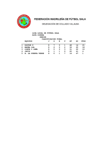 liga local de futbol sala alta sierra senior clasificacion final equipos