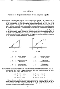 Funciones trigonométricas de un ángulo agudo