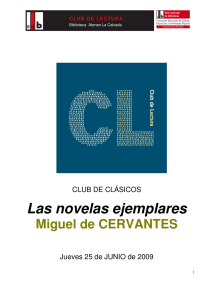 Las novelas ejemplares - Club de Lectura Biblioteca La Calzada
