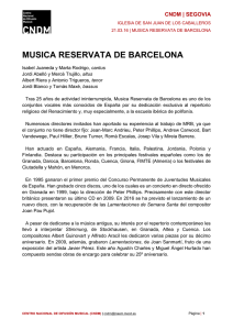 Biografía Musica Reservata de Barcelona