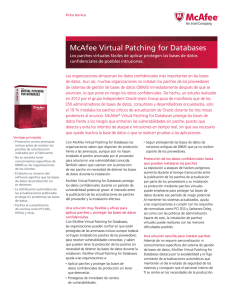 McAfee Virtual Patching for Databases Ficha Técnica