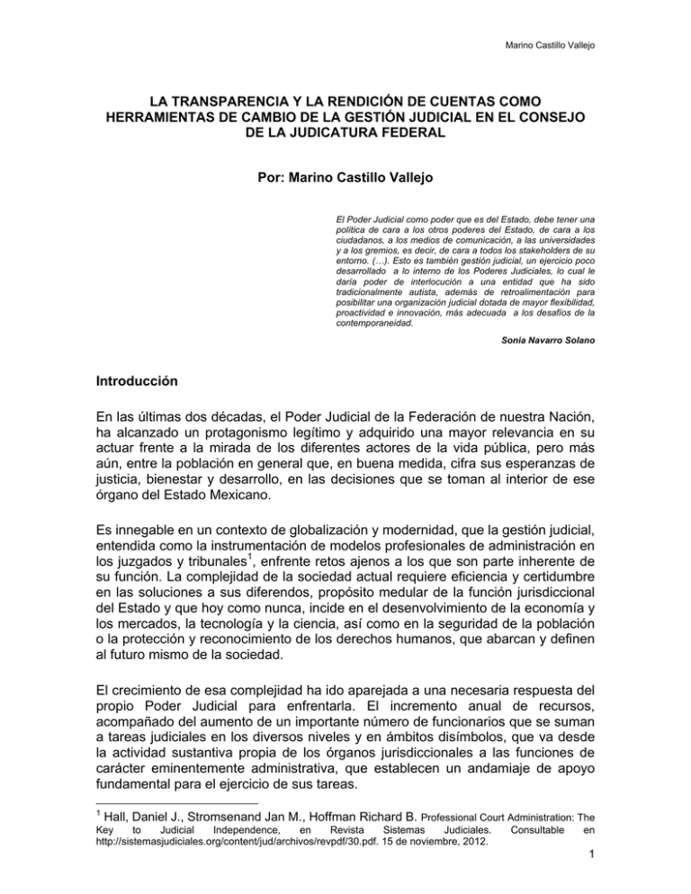 LA TRANSPARENCIA Y LA RENDICIÓN DE CUENTAS COMO