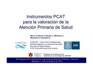 Instrumentos PCAT para la valoración de la Atención Primaria de