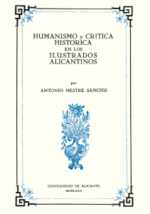 Humanismo y crítica histórica en los ilustrados alicantinos