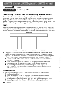 Determining the Main Idea and Identifying Relevant Details