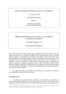 —Mujeres republicanas en las Cortes y en el Gobierno: su memoria