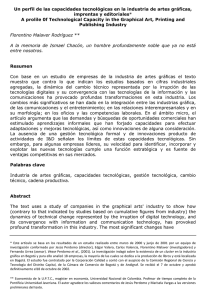 Un perfil de las capacidades tecnológicas en la industria de artes