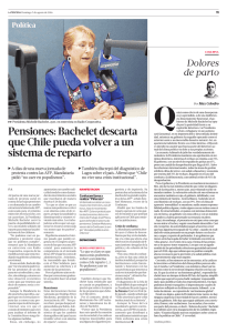 Pensiones: Bachelet descarta que Chile pueda volver a un sistema