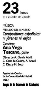 Compositores españoles: ni jóvenes ni viejos Ana Vega Toscano