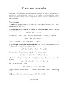 Proyecciones ortogonales - Apuntes y ejercicios de matemáticas