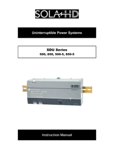 Uninterruptible Power Systems SDU Series