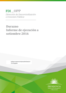 Durazno Informe de ejecución a setiembre 2016