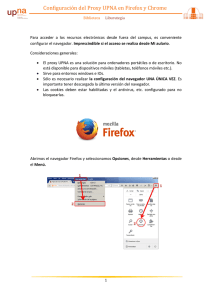 Configuración del Proxy UPNA en Firefox y Chrome