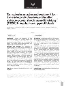 Tamsulosin as adjuvant treatment for increasing calculus