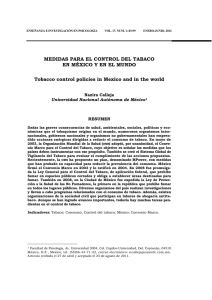 MEDIDAS PARA EL CONTROL DEL TABACO EN MÉXICO Y EN EL