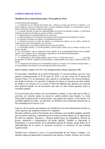 COMENTARIO DE TEXTO Manifiesto de la Junta Democrática ( 29