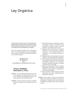 Ley Orgánica - Universidad Autónoma de Nuevo León
