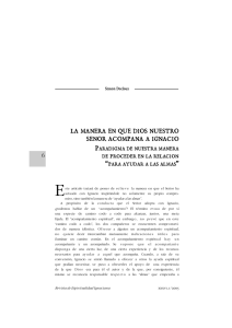 La manera en que Dios nuestro Señor acompañó a Ignacio