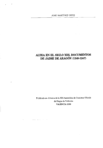 ALTEA EN EL SIGLO XII}, DOCUMENTOS DE JAIME DE ARAGON