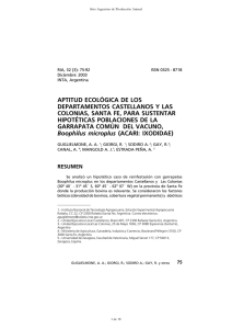 aptitud ecológica de los departamentos castellanos y las colonias
