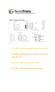 • TEC SB01, Soporte adaptador para columna recta. • TEC SB02