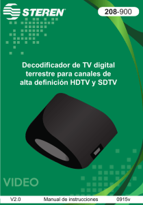 Decodificador de TV digital terrestre para canales de alta definición