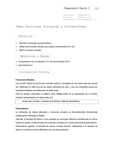 Tema: Funciones Virtuales y Polimorfismo.