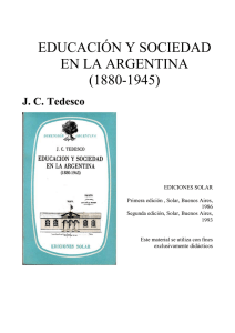 EDUCACIÓN Y SOCIEDAD EN LA ARGENTINA (1880