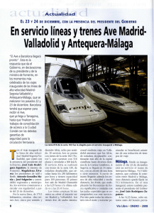 En servicio lineas y trenes Ave Madrid- Valladolid y